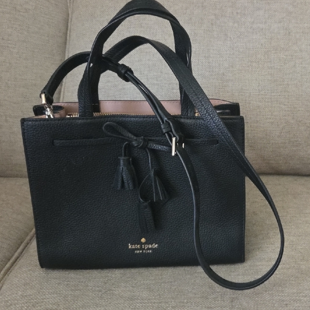 Kate Spade Black Crossbody Bag with Tassel Accents